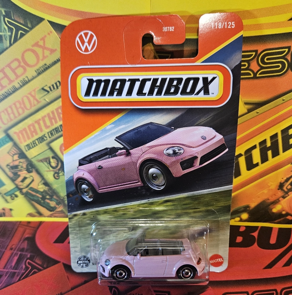 Matchbox Pink VW Beetle Convertible Vehicle